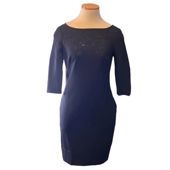 Betsey Johnson Cut Out Pattern Mesh Mini Dress, Black, size 2 - Picture 2 of 16